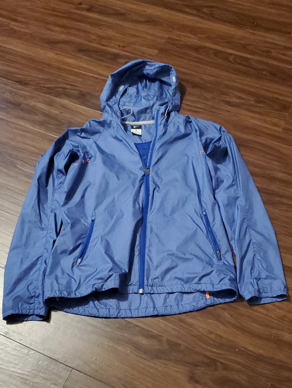 Nike Running Women's Blue Hooded Windbreaker Jacket